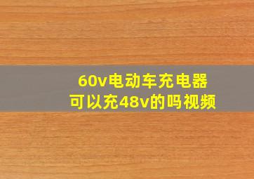 60v电动车充电器可以充48v的吗视频