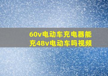 60v电动车充电器能充48v电动车吗视频