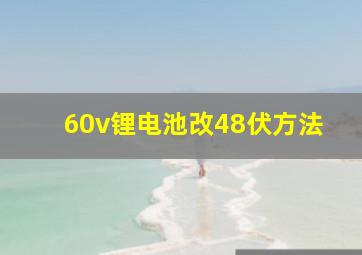 60v锂电池改48伏方法