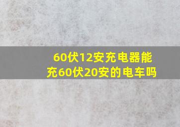 60伏12安充电器能充60伏20安的电车吗