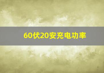 60伏20安充电功率