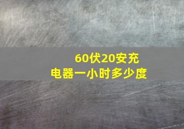 60伏20安充电器一小时多少度