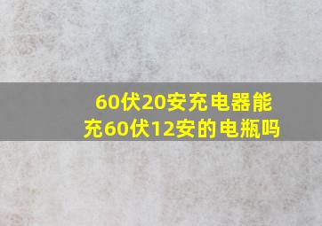 60伏20安充电器能充60伏12安的电瓶吗