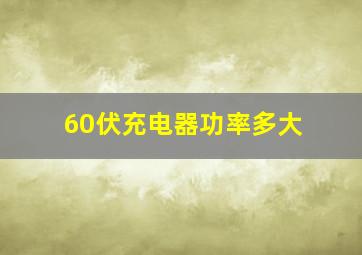 60伏充电器功率多大