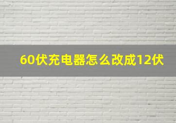 60伏充电器怎么改成12伏