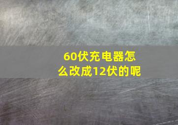 60伏充电器怎么改成12伏的呢