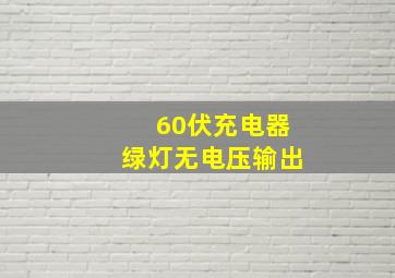 60伏充电器绿灯无电压输出