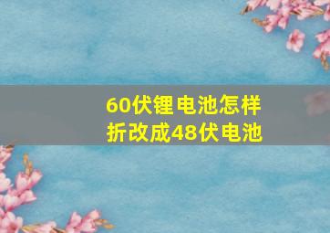 60伏锂电池怎样折改成48伏电池