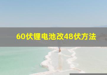 60伏锂电池改48伏方法