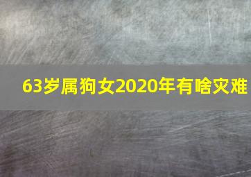 63岁属狗女2020年有啥灾难