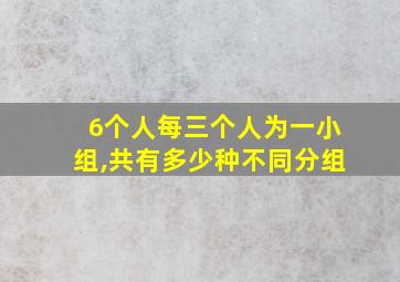 6个人每三个人为一小组,共有多少种不同分组