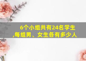 6个小组共有24名学生,每组男、女生各有多少人