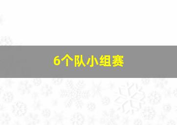 6个队小组赛