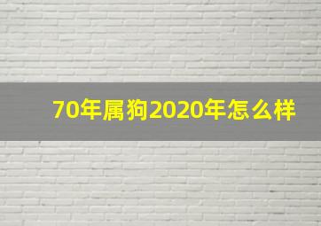 70年属狗2020年怎么样