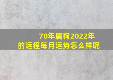 70年属狗2022年的运程每月运势怎么样呢