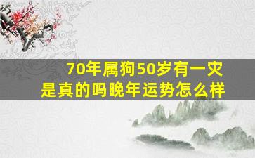 70年属狗50岁有一灾是真的吗晚年运势怎么样