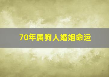 70年属狗人婚姻命运