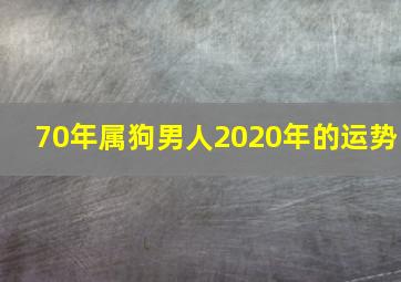 70年属狗男人2020年的运势