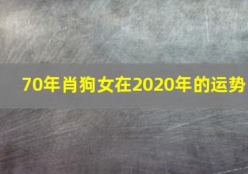 70年肖狗女在2020年的运势