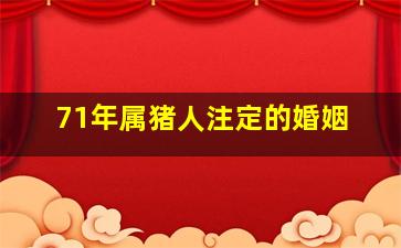 71年属猪人注定的婚姻