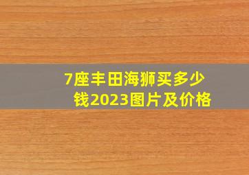 7座丰田海狮买多少钱2023图片及价格