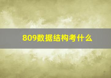 809数据结构考什么