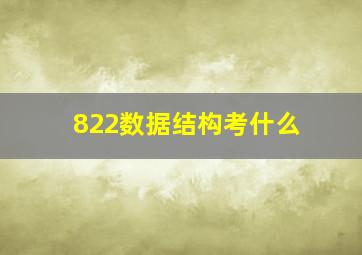 822数据结构考什么