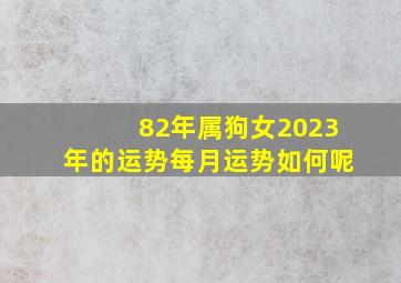 82年属狗女2023年的运势每月运势如何呢