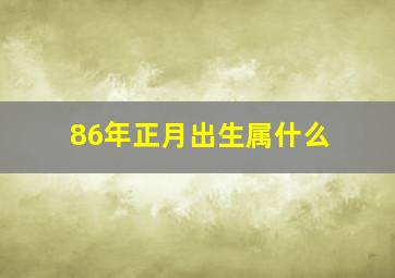 86年正月出生属什么