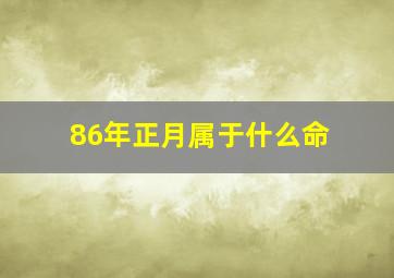 86年正月属于什么命