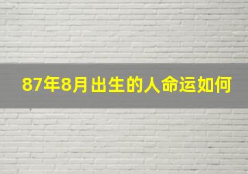 87年8月出生的人命运如何