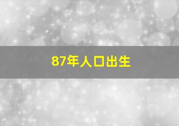 87年人口出生