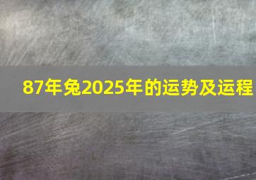 87年兔2025年的运势及运程