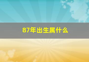 87年出生属什么