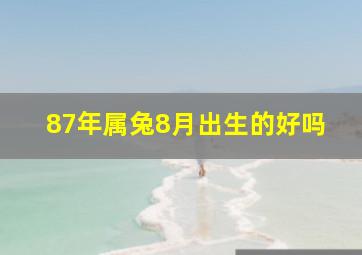 87年属兔8月出生的好吗