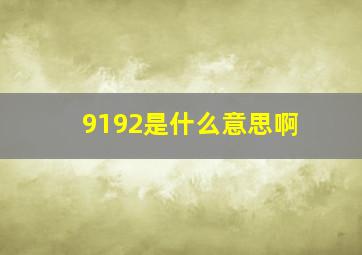 9192是什么意思啊