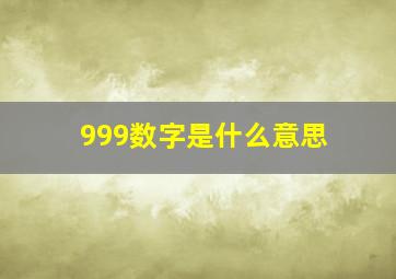 999数字是什么意思