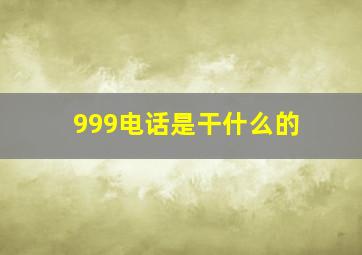 999电话是干什么的