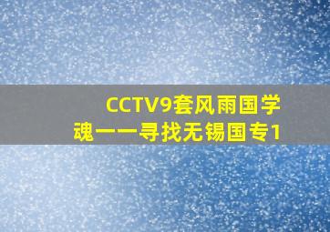 CCTV9套风雨国学魂一一寻找无锡国专1