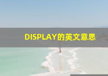 DISPLAY的英文意思