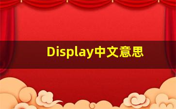 Display中文意思