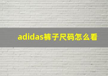 adidas裤子尺码怎么看