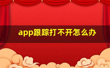 app跟踪打不开怎么办