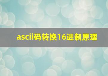 ascii码转换16进制原理