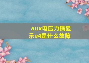 aux电压力锅显示e4是什么故障