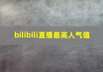 bilibili直播最高人气值