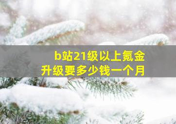 b站21级以上氪金升级要多少钱一个月