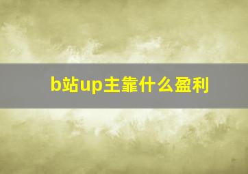 b站up主靠什么盈利