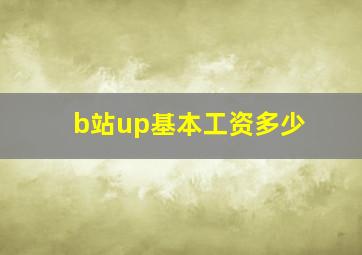 b站up基本工资多少