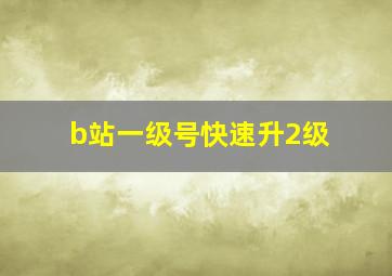 b站一级号快速升2级